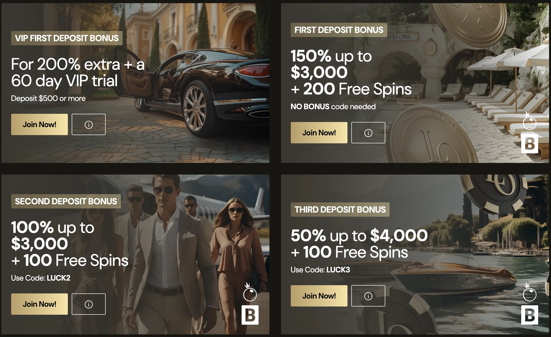 Bonusarten im Luckyones Casino