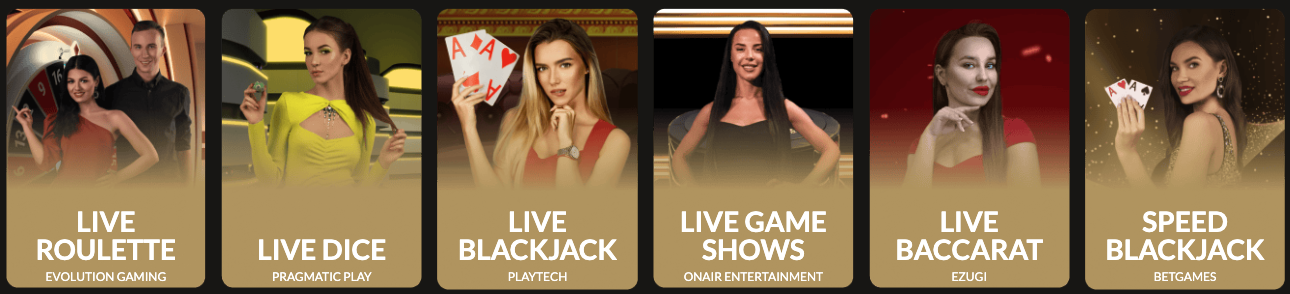 LuckyOnes Casino live dealer games section