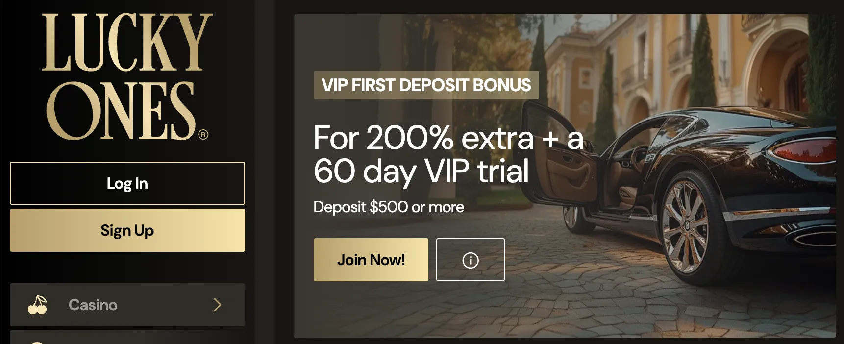 LuckyOnes Casino welcome bonus offer for new players